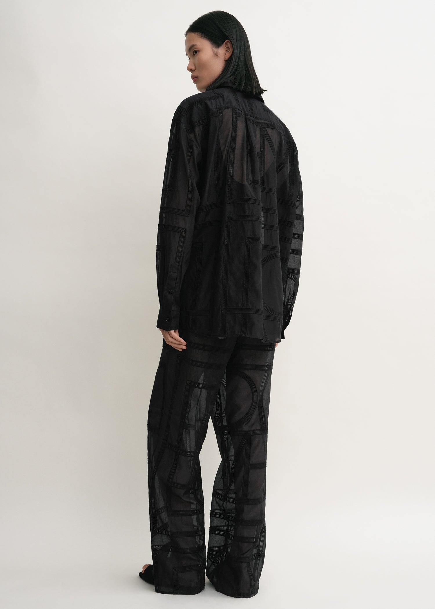 Classic crochet shirt black