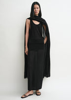 Long knit skirt black