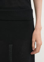 Long knit skirt black