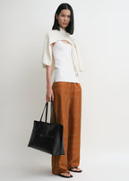 Monogram silk pj bottoms terracotta