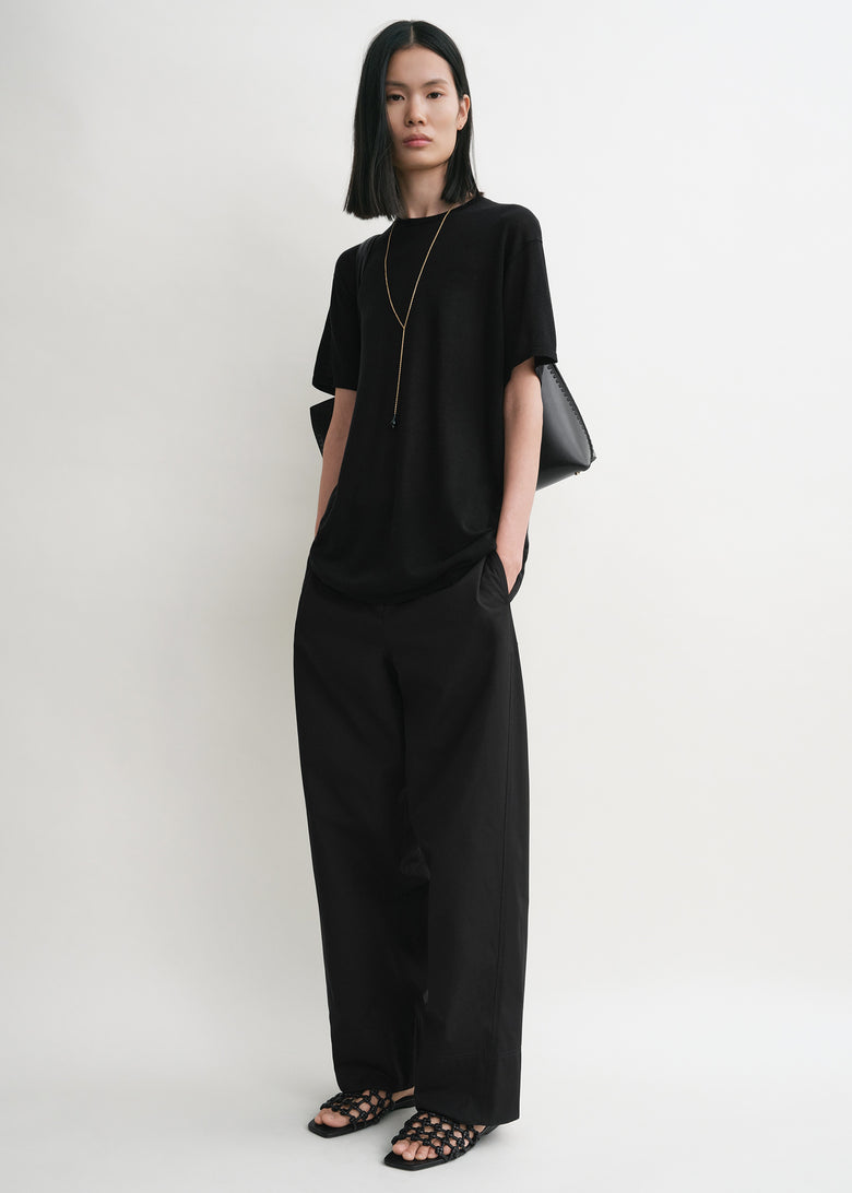 Twisted seam trousers black petite