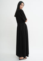 Cotton silk tee dress black