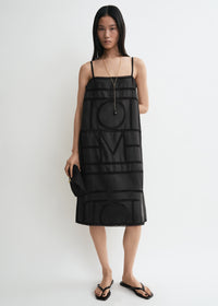 Monogram silk dress washed black