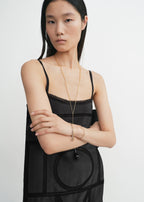 Monogram silk dress washed black