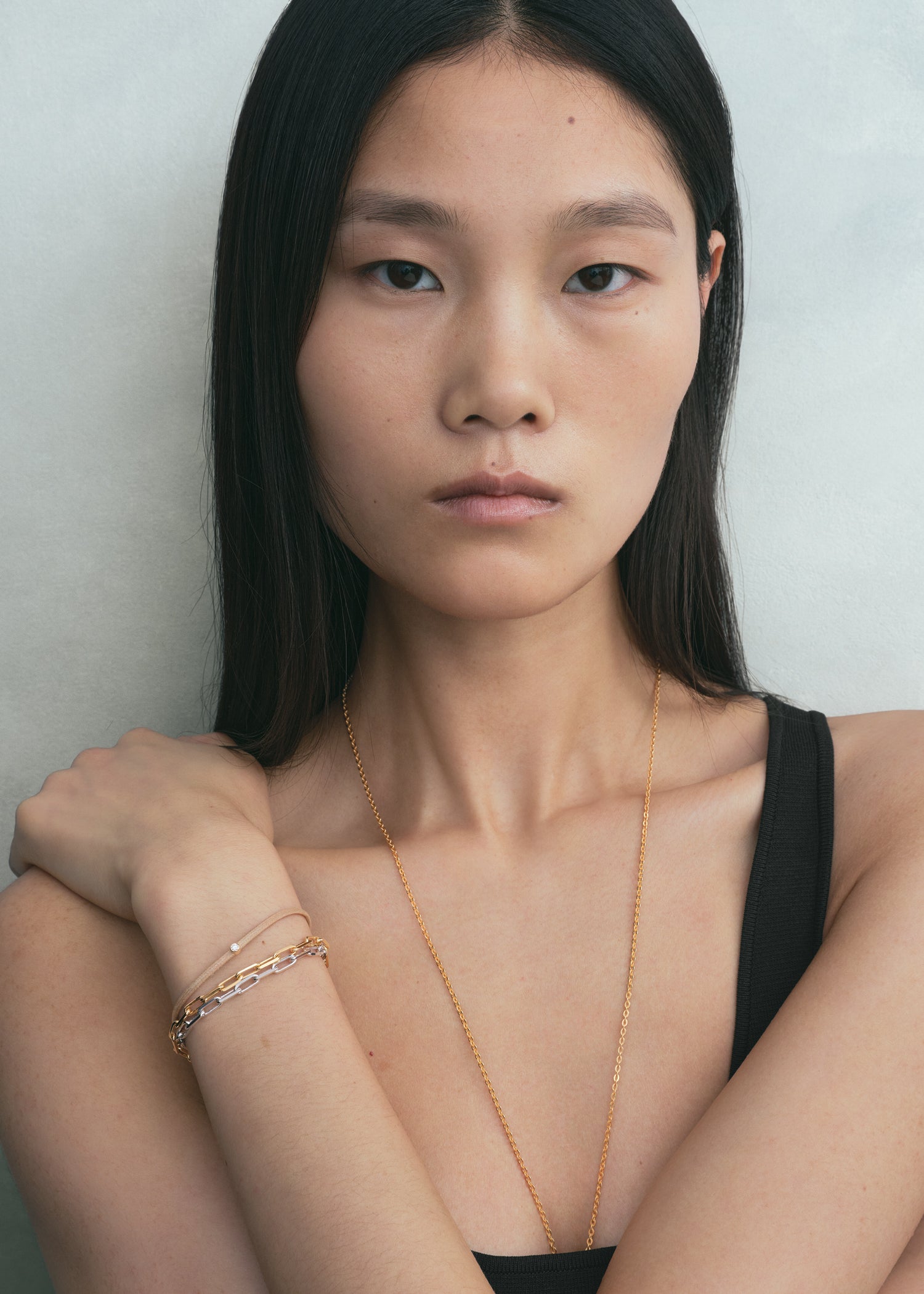 Mini diamond bracelet beige/gold