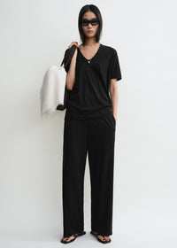 Cotton silk tee black