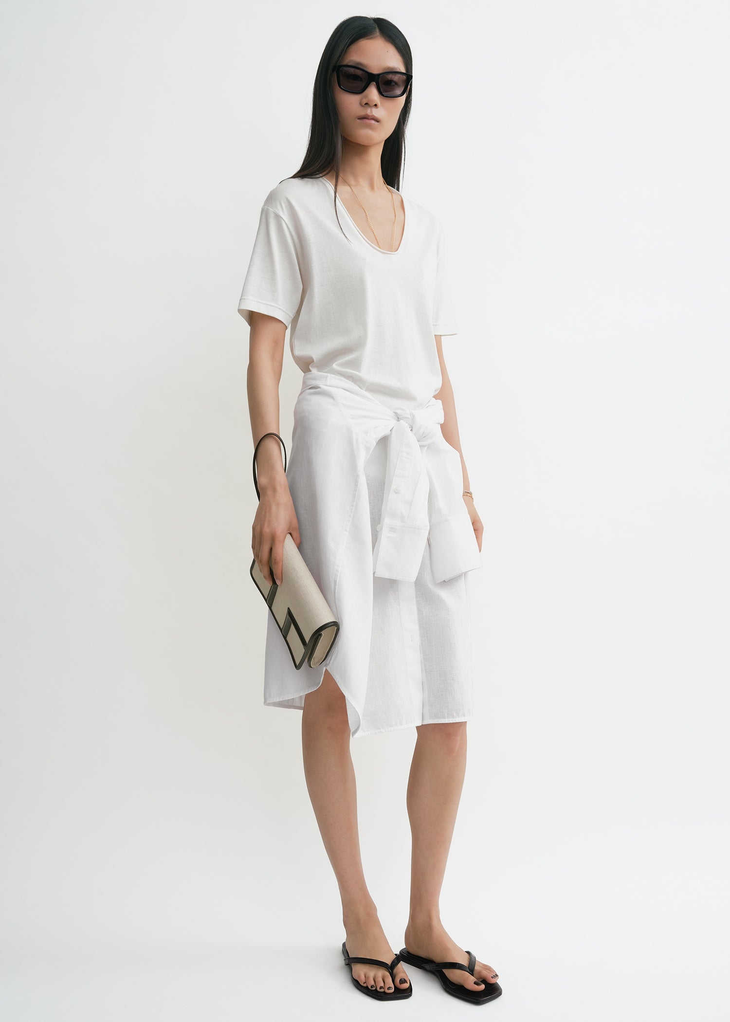 Cotton silk tee off-white