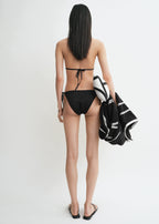 Monogram pointelle bikini top black