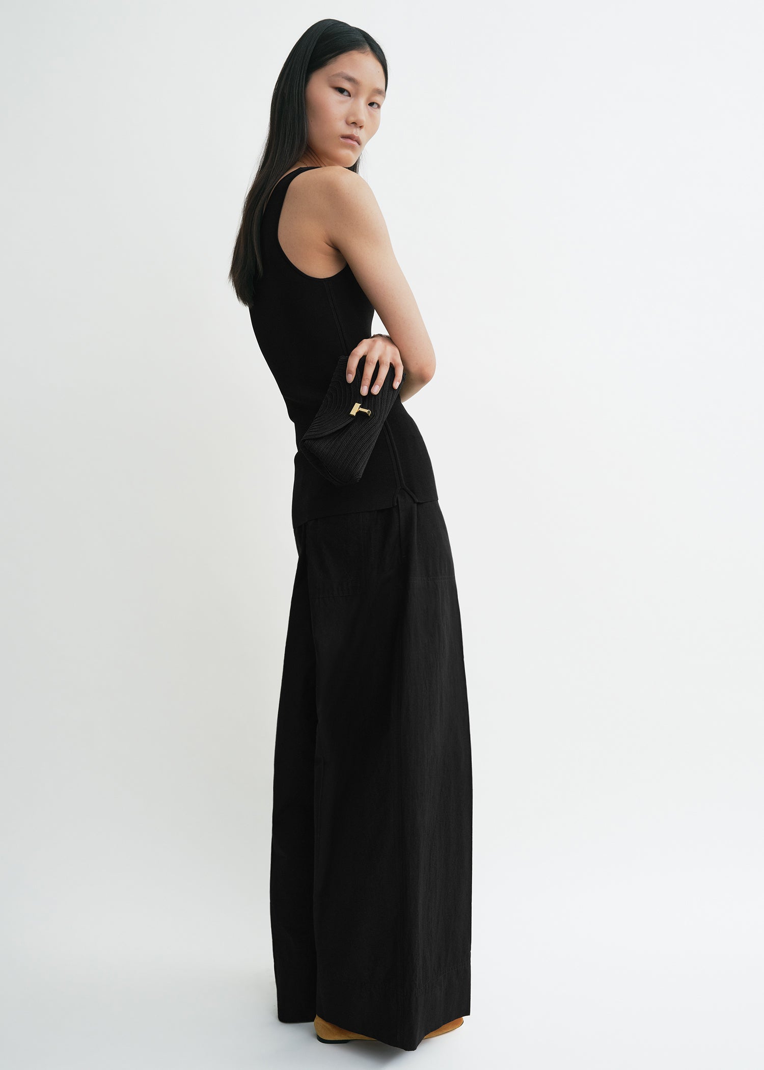 Wide summer trousers black