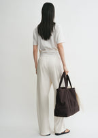 Cotton silk pj bottoms off-white