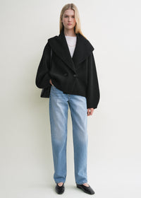 Shawl-lapel cardigan black