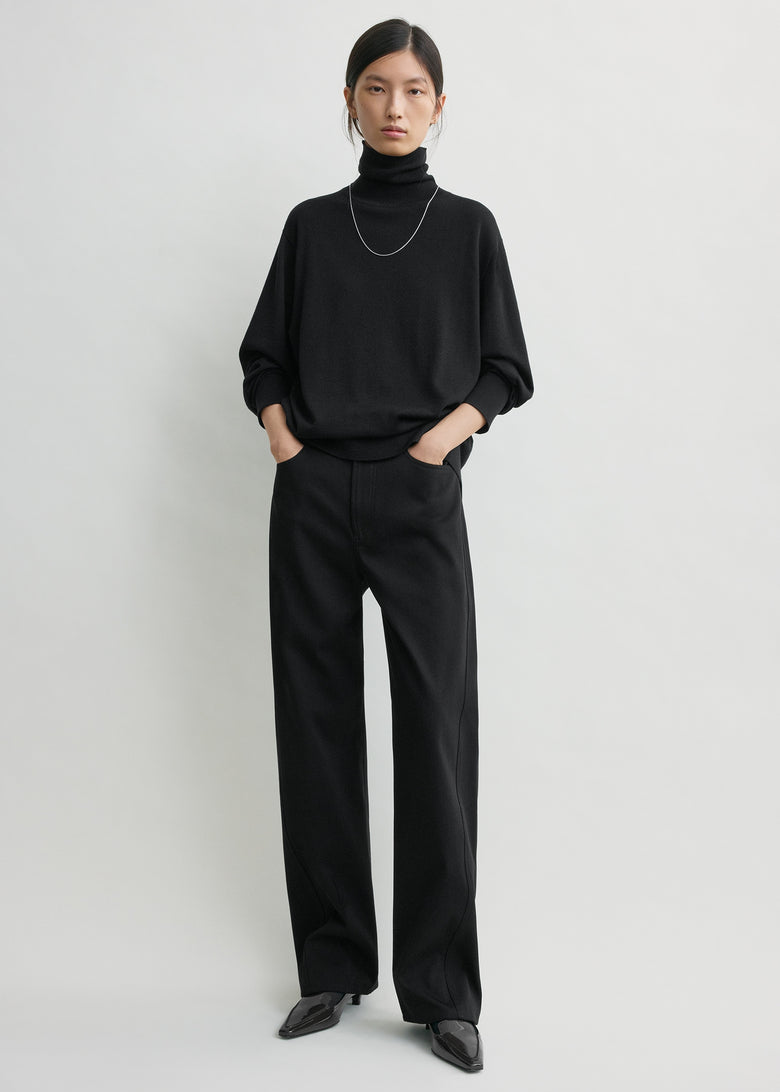 Relaxed twisted trousers black petite