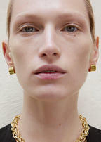 Petite signature hoops gold