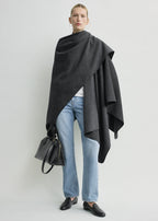 Winter flannel cape charcoal