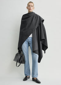 Winter flannel cape charcoal