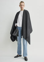 Winter flannel cape charcoal