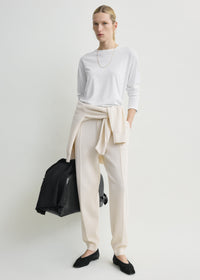 Pintucked sweatpants ecru