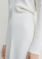 Long-sleeve slouch waist dress macadamia