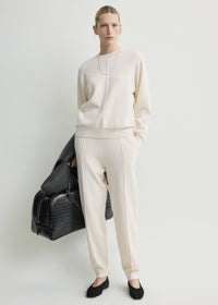 Pintucked sweater ecru