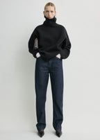 Double-knit turtleneck black