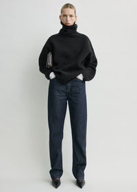 Double-knit turtleneck black
