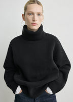 Double-knit turtleneck black