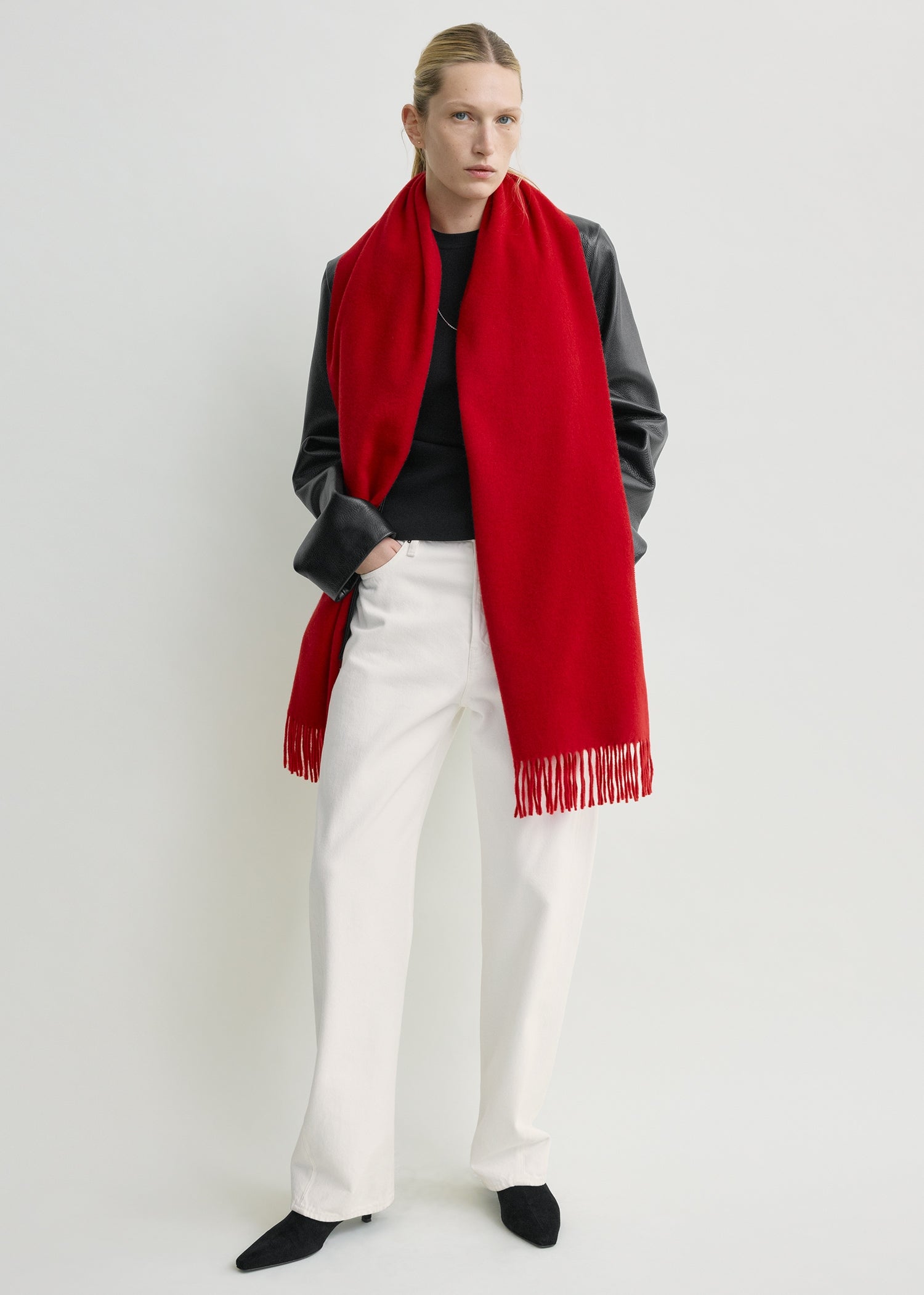 Cashmere scarf red