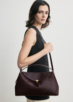 T-lock pony hair top handle wine