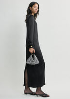 Bevel floral wristlet black/white