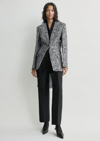 Floral slouch blazer white/black