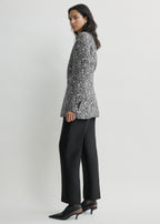 Floral slouch blazer white/black