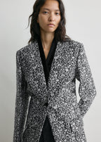 Floral slouch blazer white/black