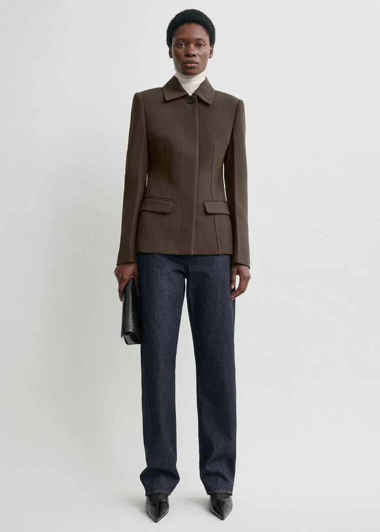 Cinched pocket jacket bark