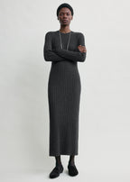 Cable knit dress charcoal