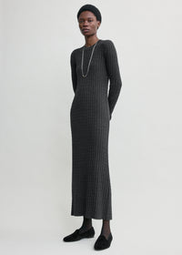 Cable knit dress charcoal