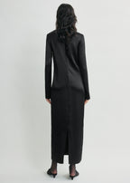 Long satin dress black