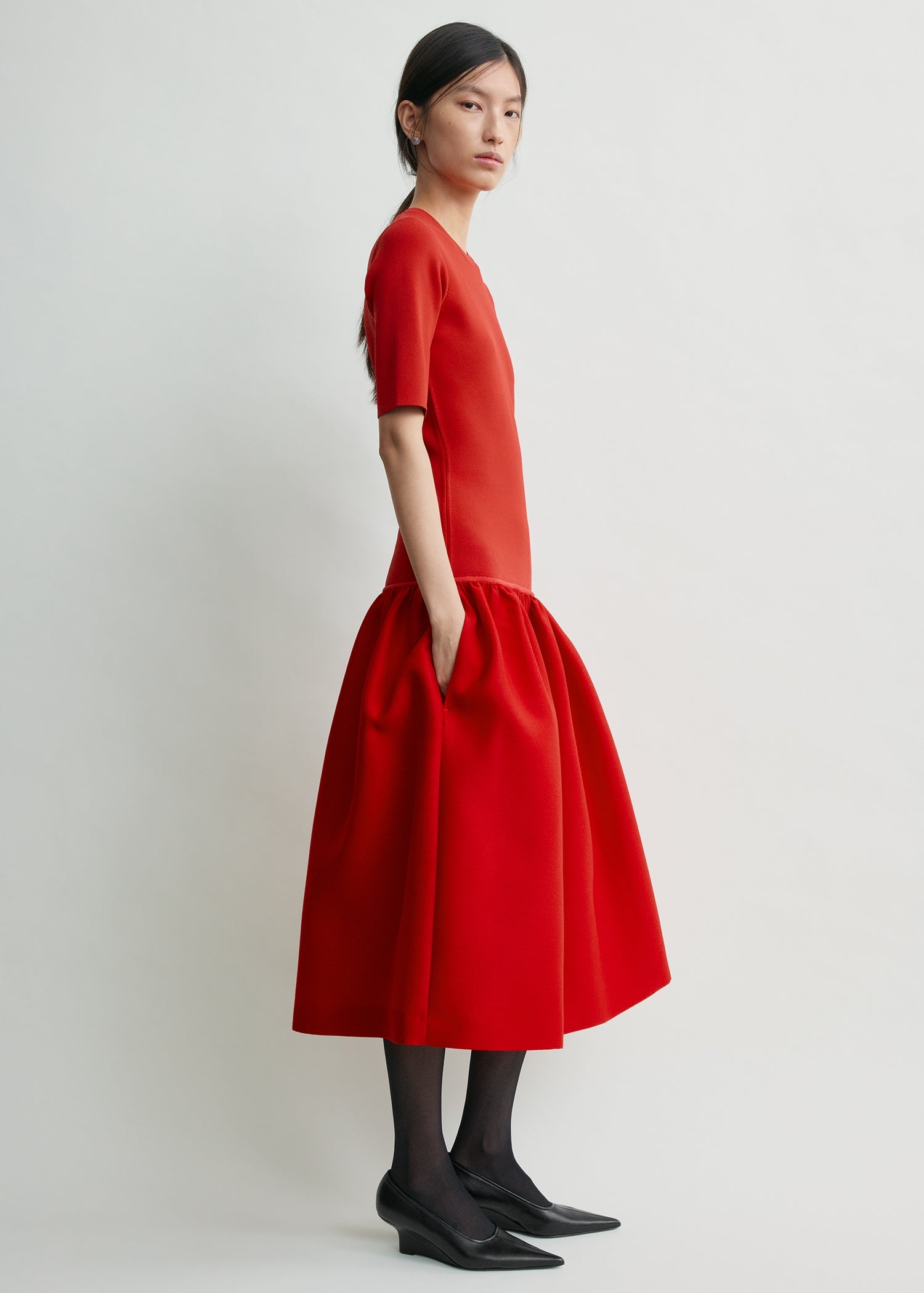Twinflower tee dress poppy