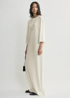Merino knit tee dress ecru