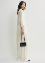 Merino knit tee dress ecru