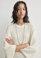 Merino knit tee dress ecru