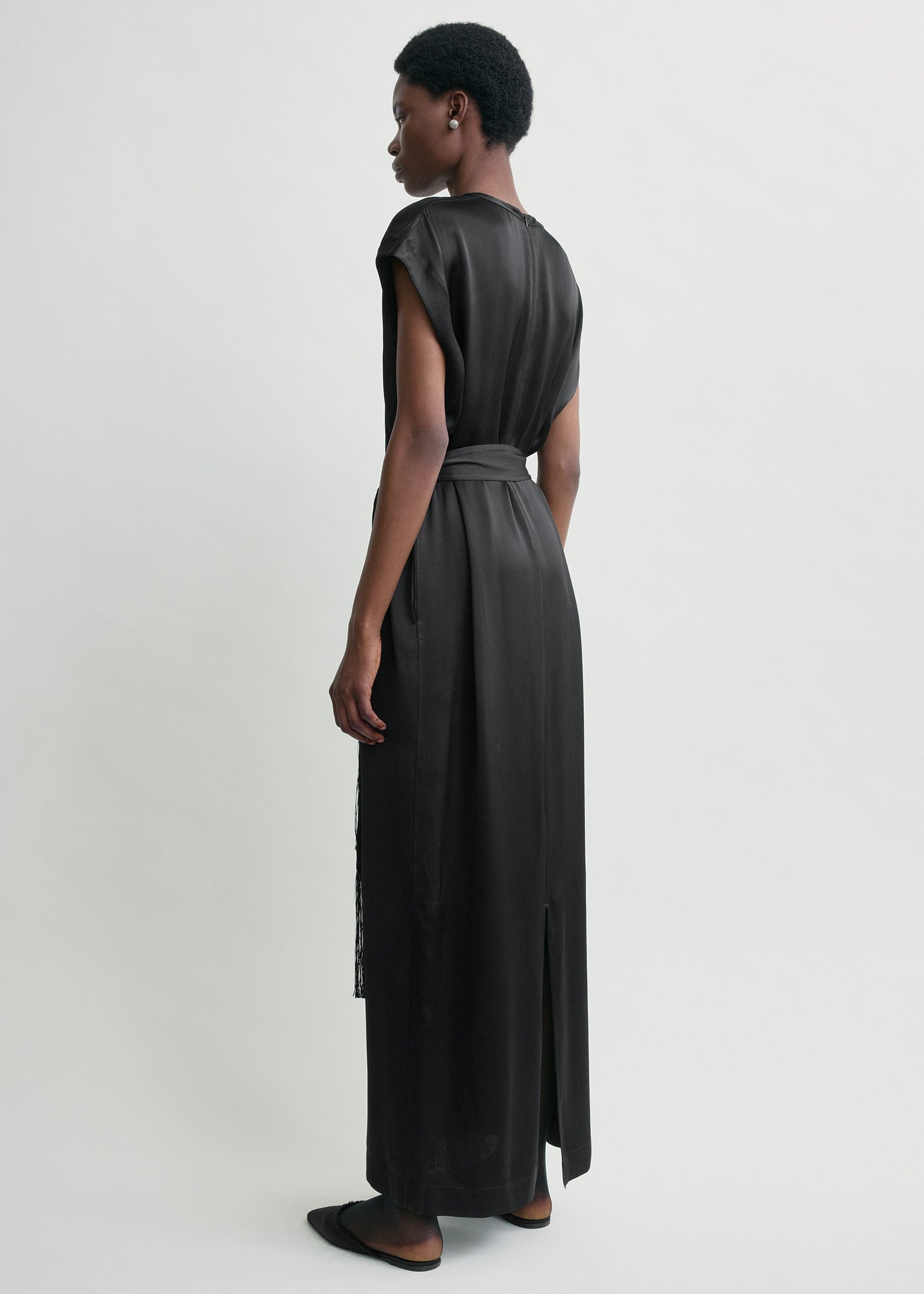 Crew satin dress black