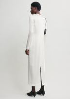 Long satin dress white