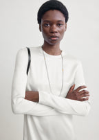 Long satin dress white