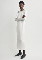 Long satin dress white