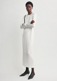 Long satin dress white