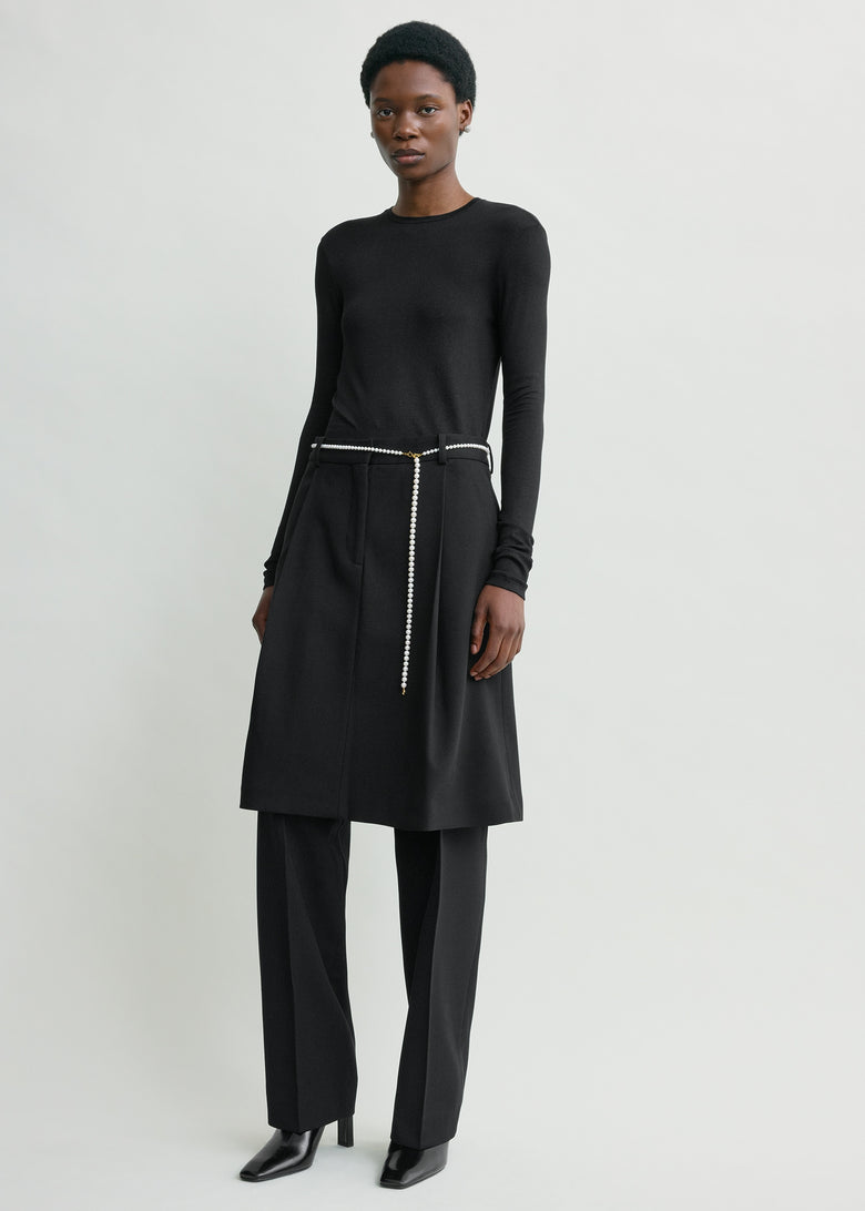 Long-sleeve jersey top black