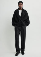 Shawl-lapel cardigan black