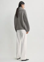 Shawl-lapel cardigan mid grey