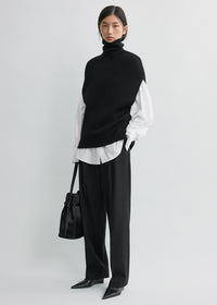 Double-knit cape knit black