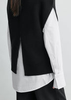 Double-knit cape knit black